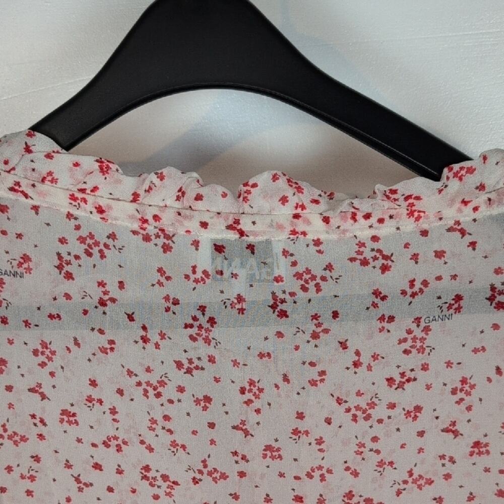 Ganni Sheer Floral Top - Picture 8 of 15